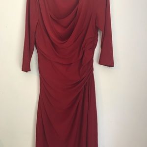 Ladies red dress long sleeves formal size 14